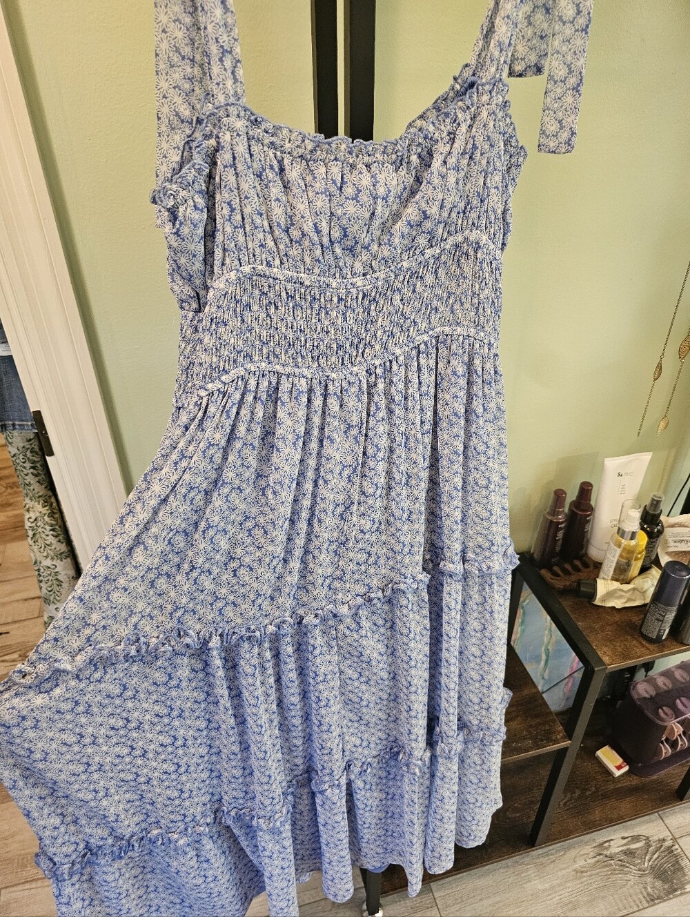 Trixxi Light Blue and White Floral Sundress